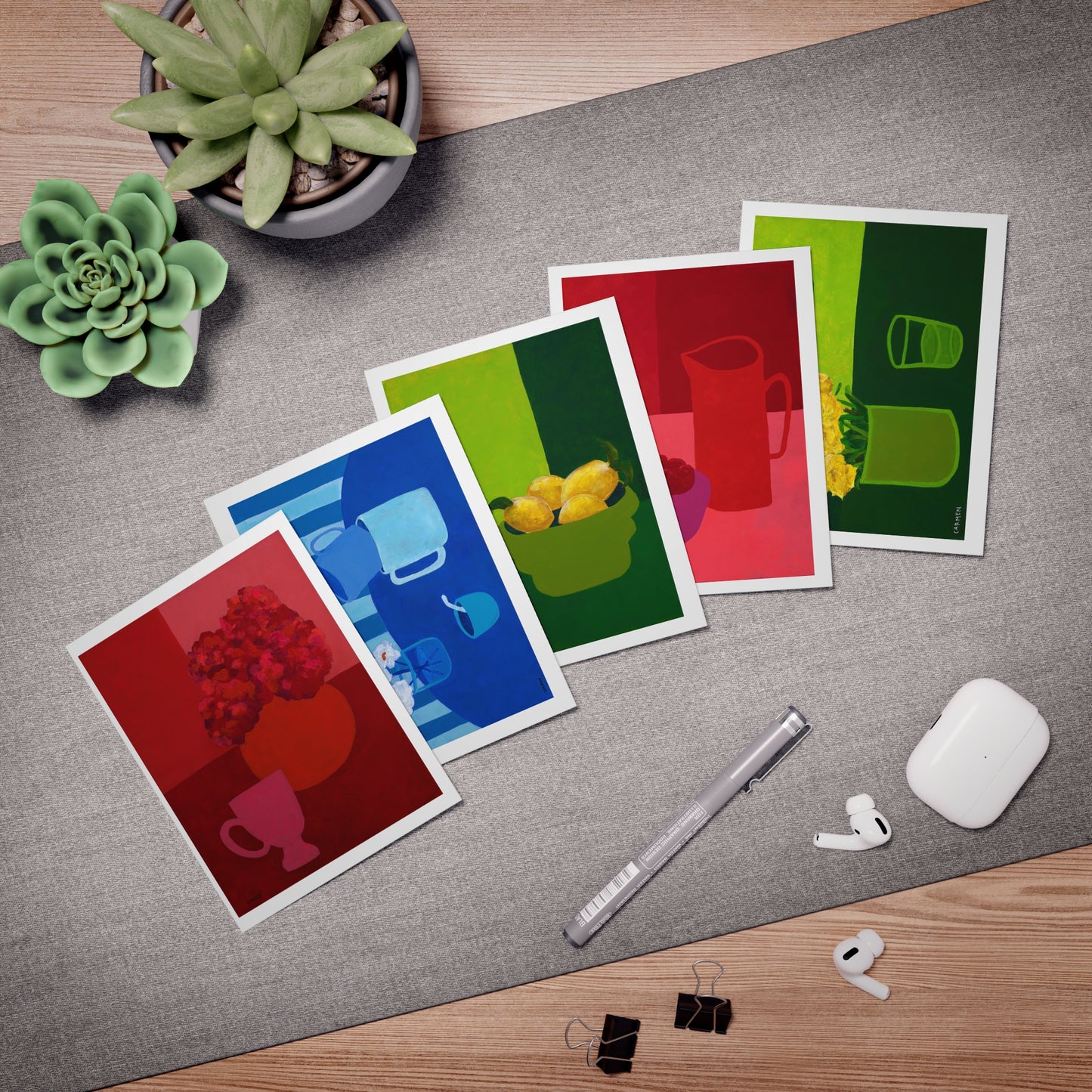 flat life greeting cards (5-Pack)