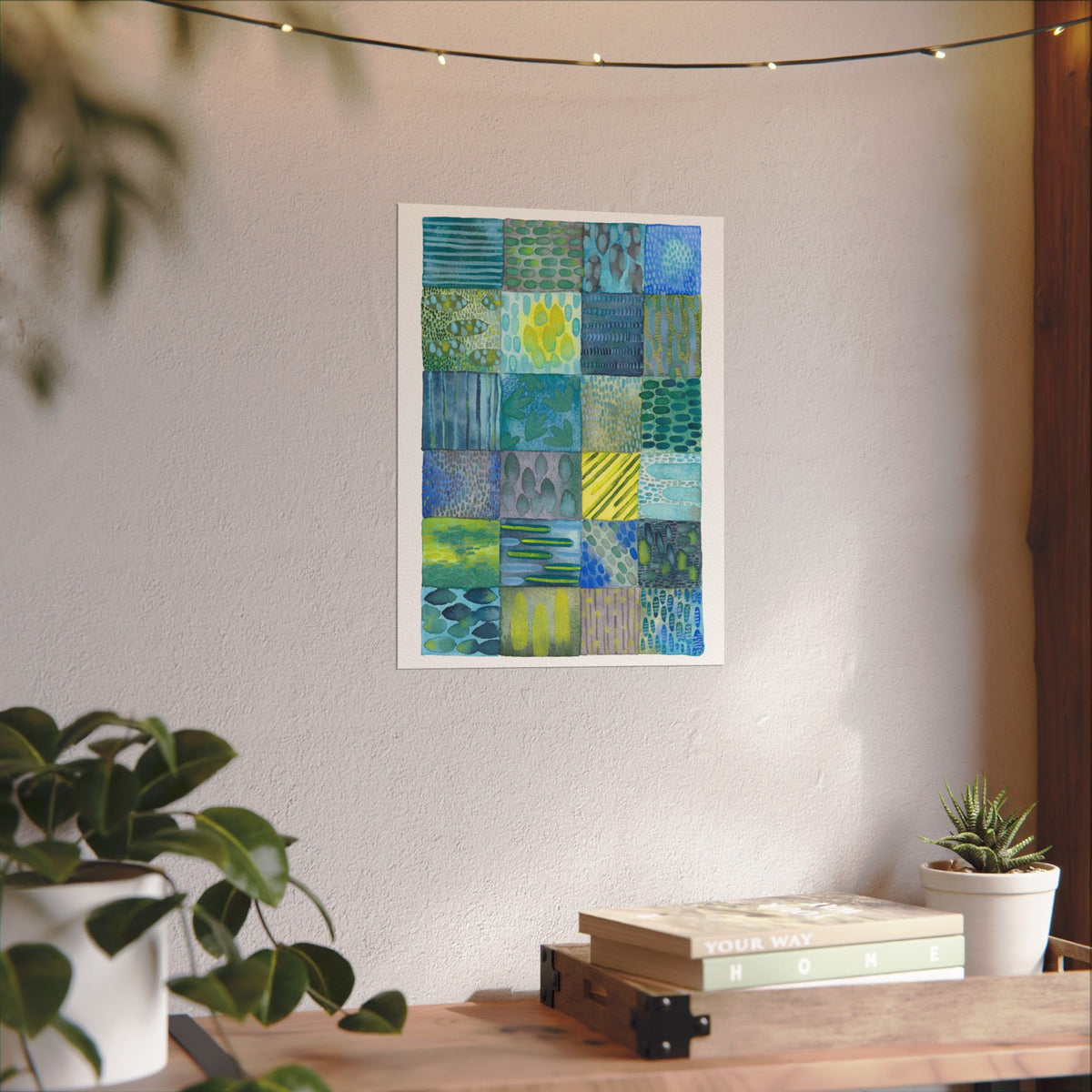 Blue Quilted Watercolor