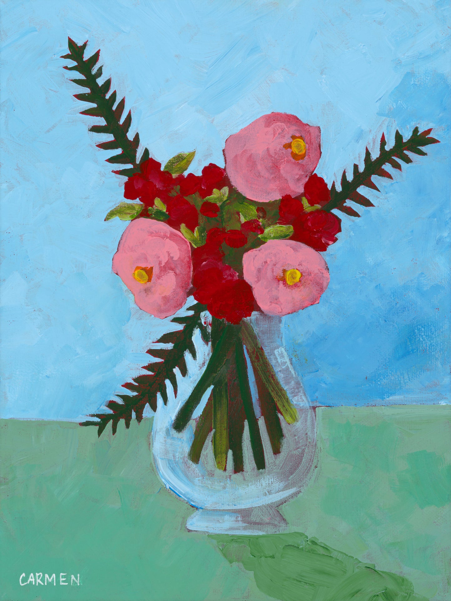 three camellias