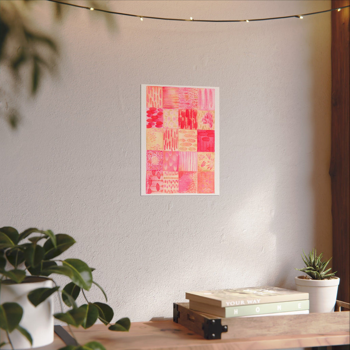Pink Quilted Watercolor