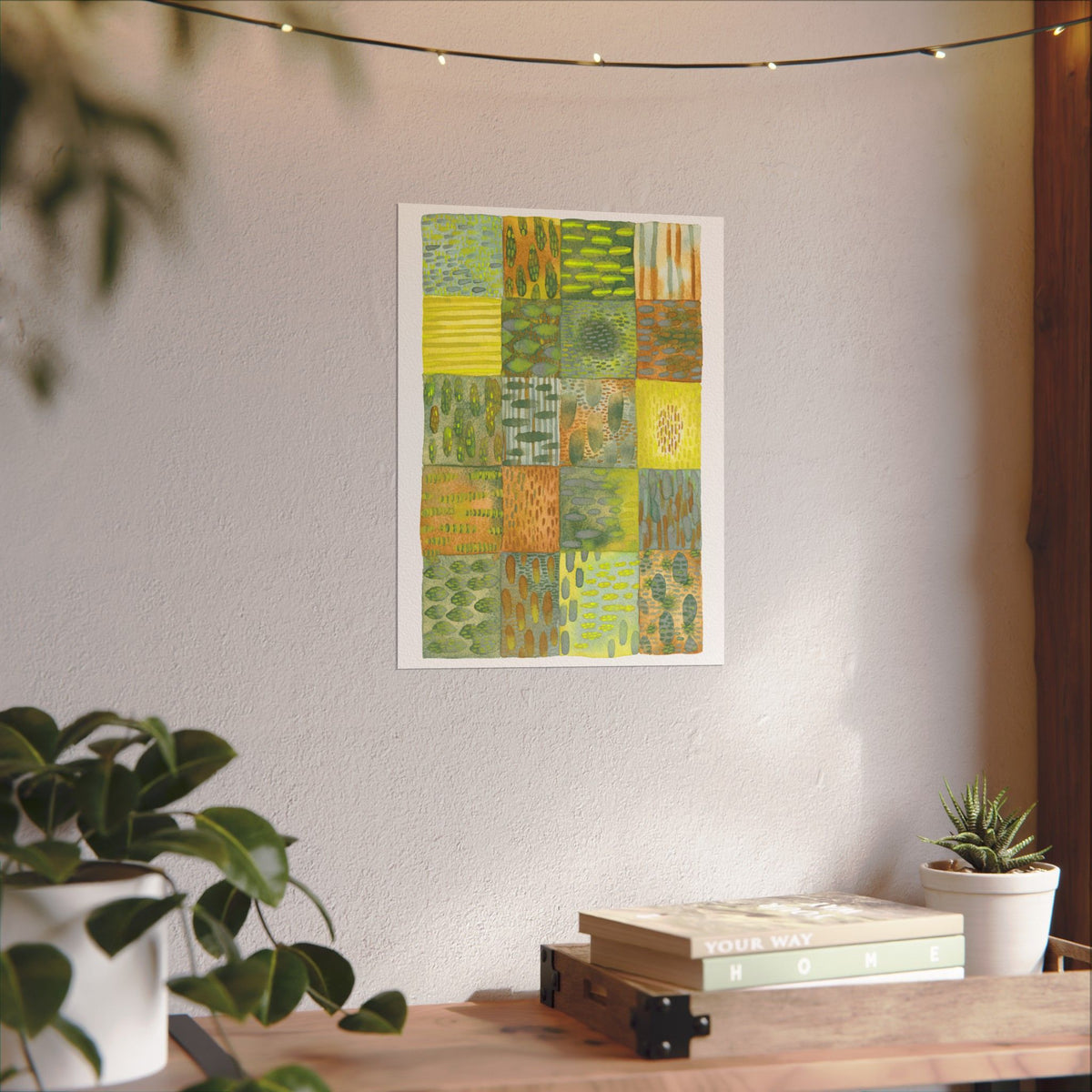 Green Quilted Watercolor
