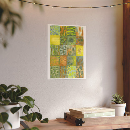 Green Quilted Watercolor