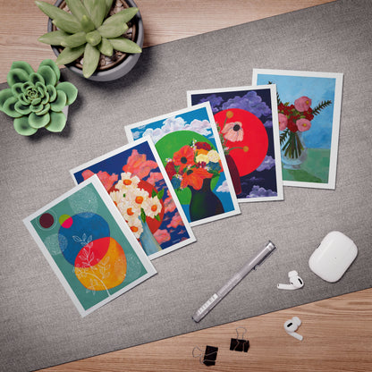 flower powered greeting cards (5-Pack)