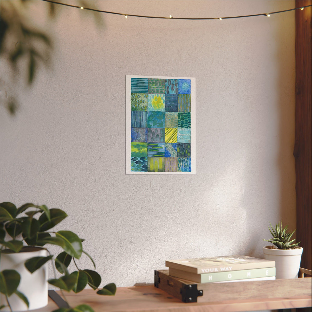 Blue Quilted Watercolor