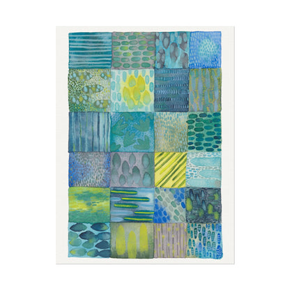 Blue Quilted Watercolor