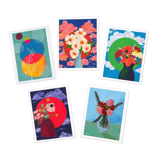 flower powered greeting cards (5-Pack)