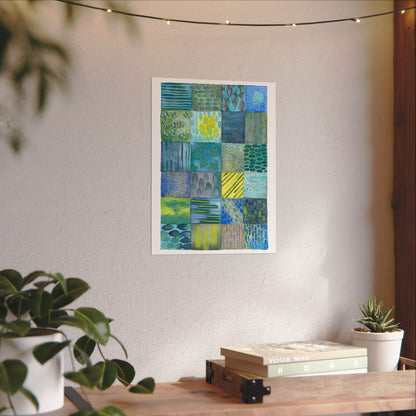 Blue Quilted Watercolor
