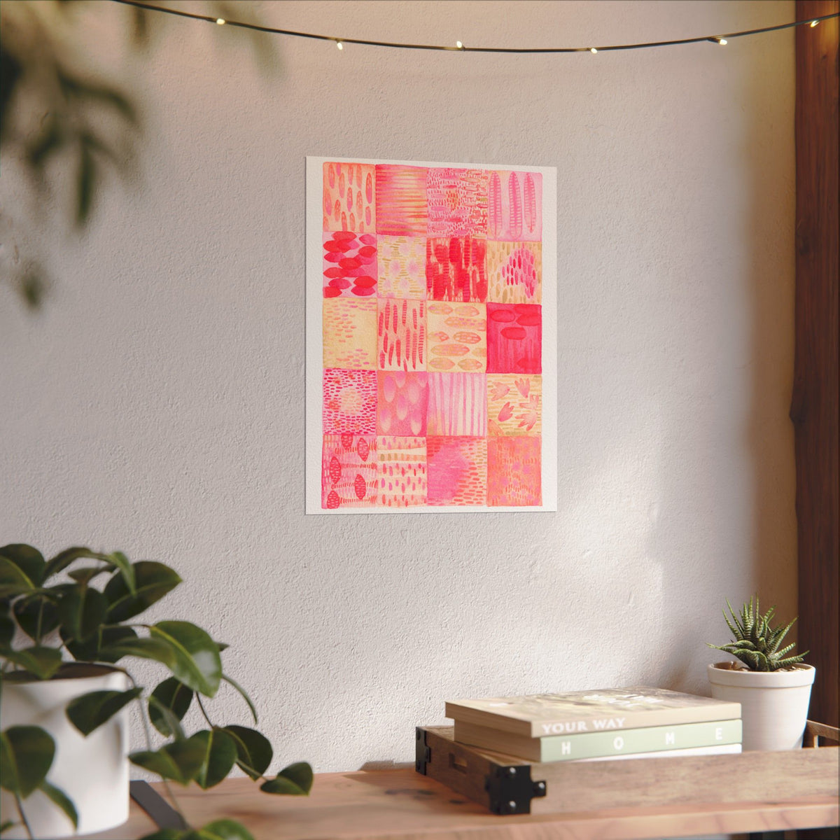 Pink Quilted Watercolor
