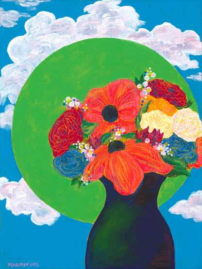 electric lime solar bouquet